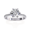 Lumen Lattice Heart-Prong Pave Cathedral Solitaire Ring