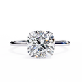 Luminous Veil Hidden Halo Cushion Solitaire Engagement Ring