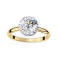 Radiant Grace Round Lab Diamond Solitaire Ring with Hidden Halo Cathedral Setting