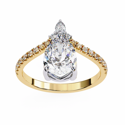 PEAR-CUT SOLITAIRE LAB-GROWN DIAMOND RING IN YELLOW GOLD 