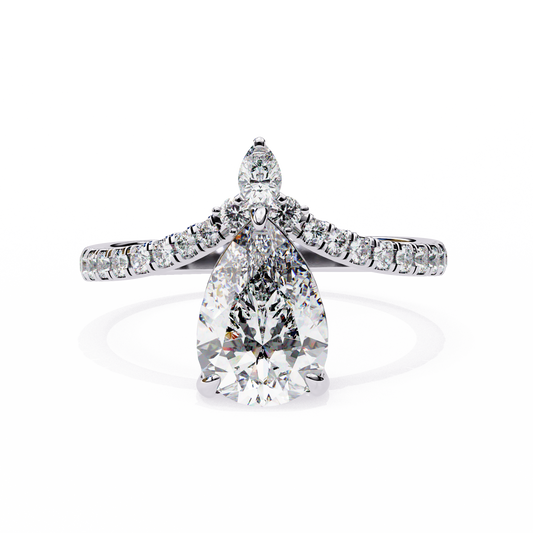PEAR-CUT SOLITAIRE LAB-GROWN DIAMOND RING IN WHITE GOLD 