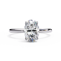 Aurique Oval-Cut Lab Diamond Cathedral Solitaire Ring