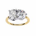 Twin Flame Harmony Toi et Moi Lab Diamond Ring | Oval & Round Engagement Ring