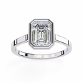 Deco Edge Emerald Bezel Lab-Grown Diamond Ring