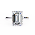 Eclatique Emerald-Cut Lab Diamond Solitaire Ring Cathedral Gold