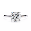 Luminara Cushion Square Lab Diamond Solitaire Ring Cathedral Gold