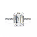 Eclatique Emerald Lab Diamond Engagement Ring Cathedral Pave Gold