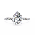 Eclatique Pear-Cut Lab Diamond Cathedral Ring with Round-Accent Band