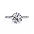 Eclatique Round-Cut Lab Diamond Cathedral Ring with Round-Accent Band