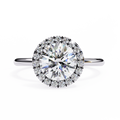 Round Brilliant Halo Engagement Ring | D-F VS+ Lab Diamond Solitaire Gold
