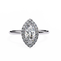 Marquise Radiance Lab Grown Diamond Halo Engagement Ring | VS+ Gold