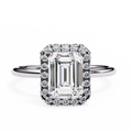 Lumina Emerald-Cut Lab Diamond Halo Solitaire Ring
