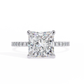 Ethereal Princess Cut Lab Diamond Halo Engagement Ring | Cathedral Setting in Gold