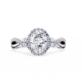 Radiant Oval Diamond Halo Ring | Marquise Accent Lab-Grown Engagement Gold