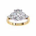 Isabella's Oval Lab Diamond Solitaire Ring | Classic Cathedral Engagement Gold