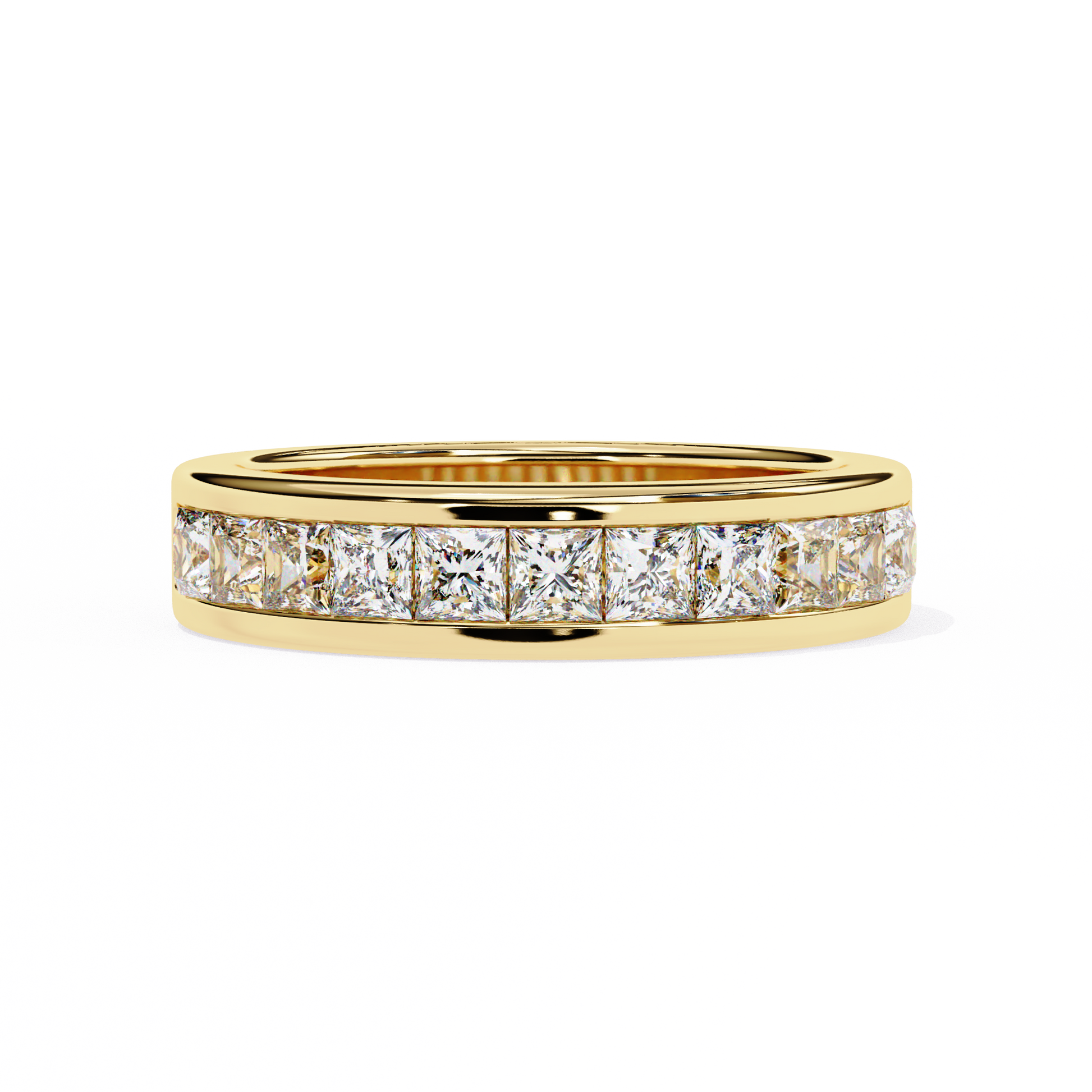 ROUND DIAMOND YELLOW GOLD BAND 