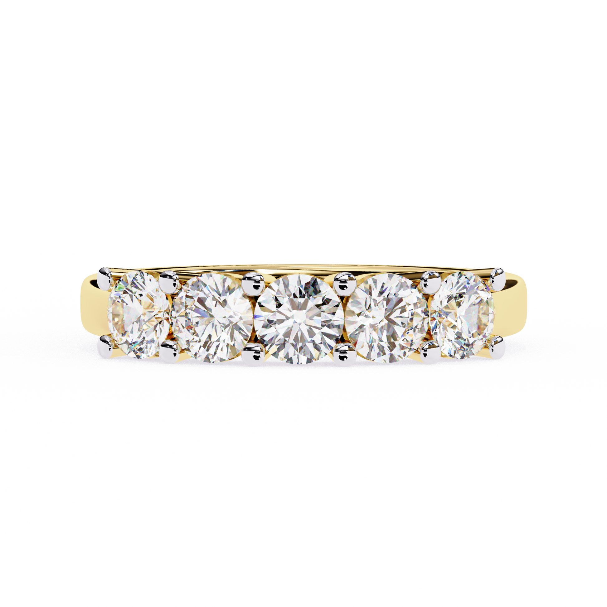 ROUND DIAMOND YELLOW GOLD BAND 