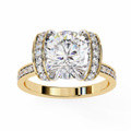 Luminara's Round Lab Diamond Ring | Modern Minimalist Bar Set Solitaire