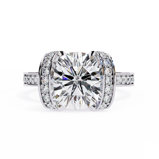 ROUND LAB DIAMOND RING IN WHITE GOLD 