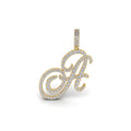 Luxuriant Cursive Initial Letter A Lab-Grown Diamond Pendant