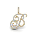 Luxuriant Cursive Initial Letter B Lab-Grown Diamond Pendant