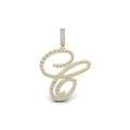 Luxuriant Cursive Initial Letter C Lab-Grown Diamond Pendant
