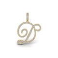 Luxuriant Cursive Initial Letter D Lab-Grown Diamond Pendant
