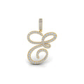 Luxuriant Cursive Initial Letter E Lab-Grown Diamond Pendant