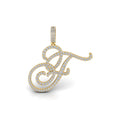 Luxuriant Cursive Initial Letter F Lab-Grown Diamond Pendant