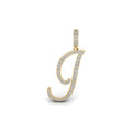 Luxuriant Cursive Initial Letter J Lab-Grown Diamond Pendant