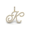 Luxuriant Cursive Initial Letter K Lab-Grown Diamond Pendant
