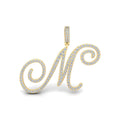 Luxuriant Cursive Initial Letter M Lab-Grown Diamond Pendant