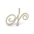 Luxuriant Cursive Initial Letter N Lab-Grown Diamond Pendant