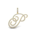 Luxuriant Cursive Initial Letter P Lab-Grown Diamond Pendant