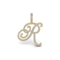 Luxuriant Cursive Initial Letter R Lab-Grown Diamond Pendant