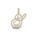 Luxuriant Cursive Initial Letter S Lab-Grown Diamond Pendant