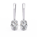 Elara Oval Drop Hoop Lab-Grown Diamond Earrings