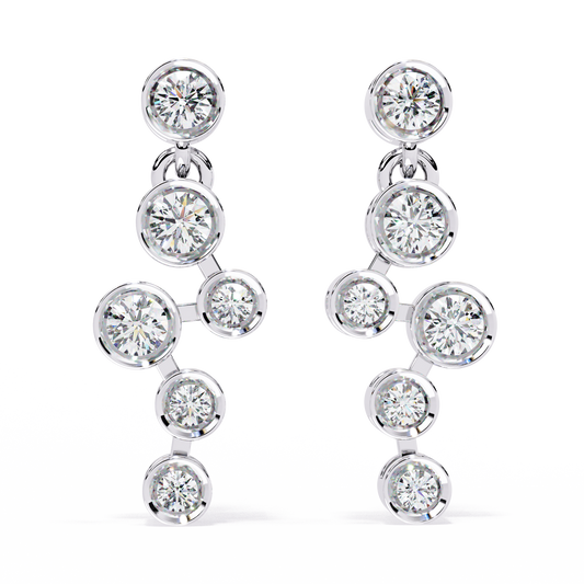 ROUND DIAMOND WHITE GOLD SOLITAIRE EARRING 