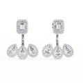 Emerald Halo & Triple Pear Drop Lab-Grown Diamond Earrings