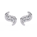 Celeste Swirl Bezel Lab-Grown Diamond Stud Earrings