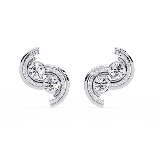 ROUND DIAMOND WHITE GOLD STUD 