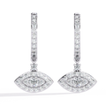 Luna Eye Motif Lab-Grown Diamond Hoop Drop Earrings