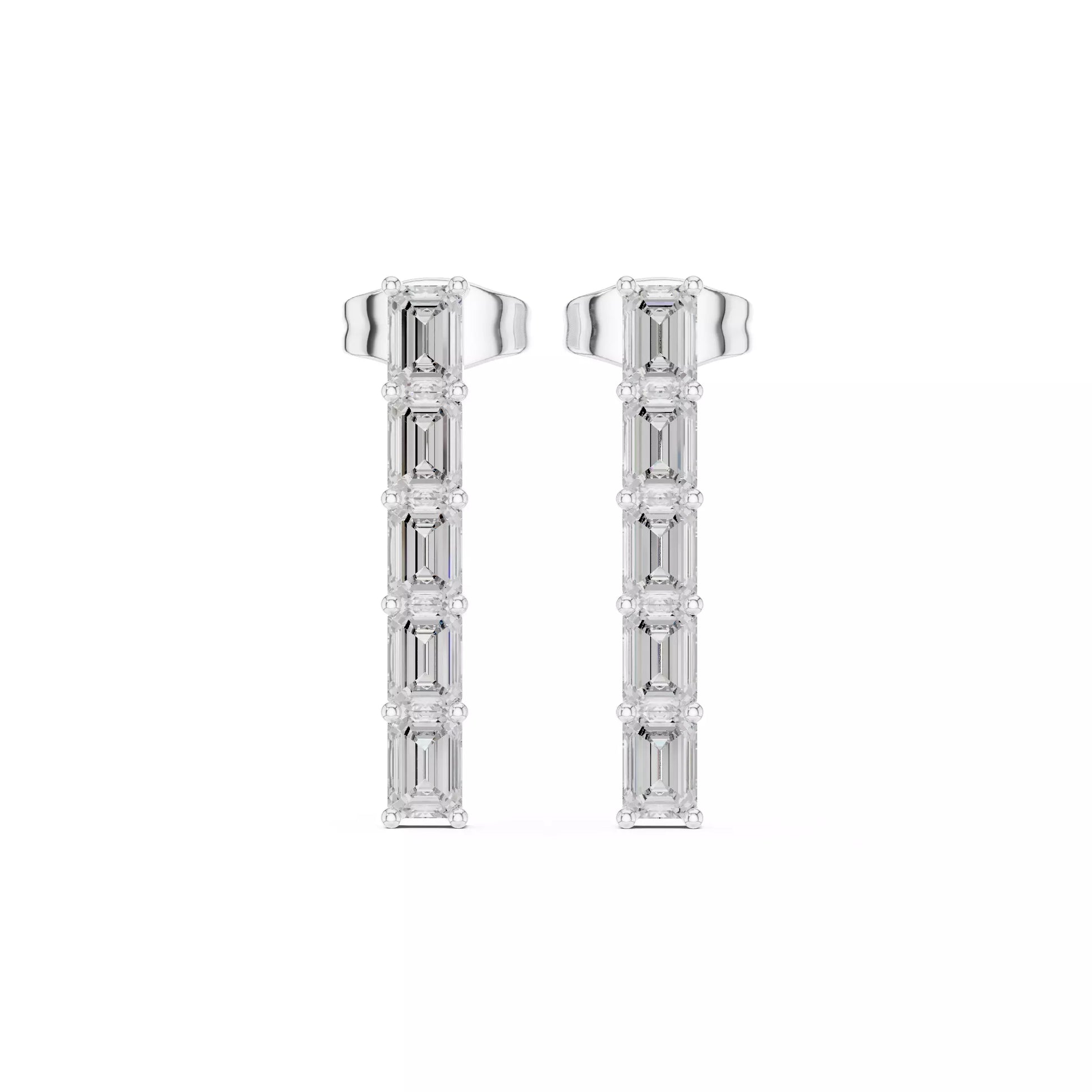 LAB-GROWN DIAMOND EARRING WITH CLASSIC BAR DROP DESIGN IN WHITE GOLD FEATURING VVS TO VS+ D–F DIAMONDS LUXURY JEWELRY #WHITE GOLD