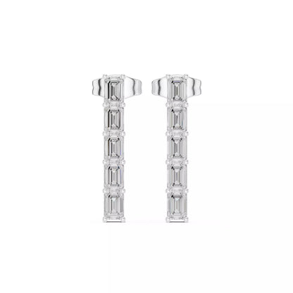 LAB-GROWN DIAMOND EARRING WITH CLASSIC BAR DROP DESIGN IN WHITE GOLD FEATURING VVS TO VS+ D–F DIAMONDS LUXURY JEWELRY #WHITE GOLD