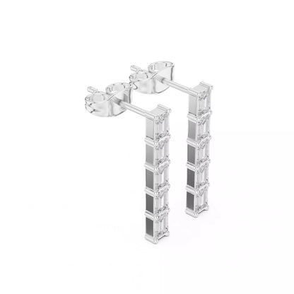 LAB-GROWN DIAMOND EARRING WITH CLASSIC BAR DROP DESIGN IN WHITE GOLD FEATURING VVS TO VS+ D–F DIAMONDS LUXURY JEWELRY #WHITE GOLD