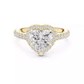Heart Halo Romance Lab-Grown Diamond Engagement Ring in Gold