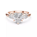 Heart Embrace Lab-Grown Diamond Three-Stone Engagement Ring in Gold