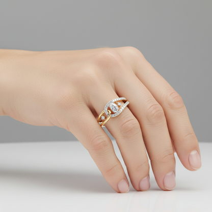 OVAL DIAMOND YELLOW GOLD SOLITAIRE RING 