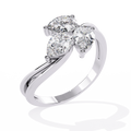 VividAura Sustainable Trilogy Ring Lab-Created Diamonds in Gold