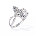 Vivid Trinity Ethical Ring Triple Lab-Created Diamonds in Gold Setting